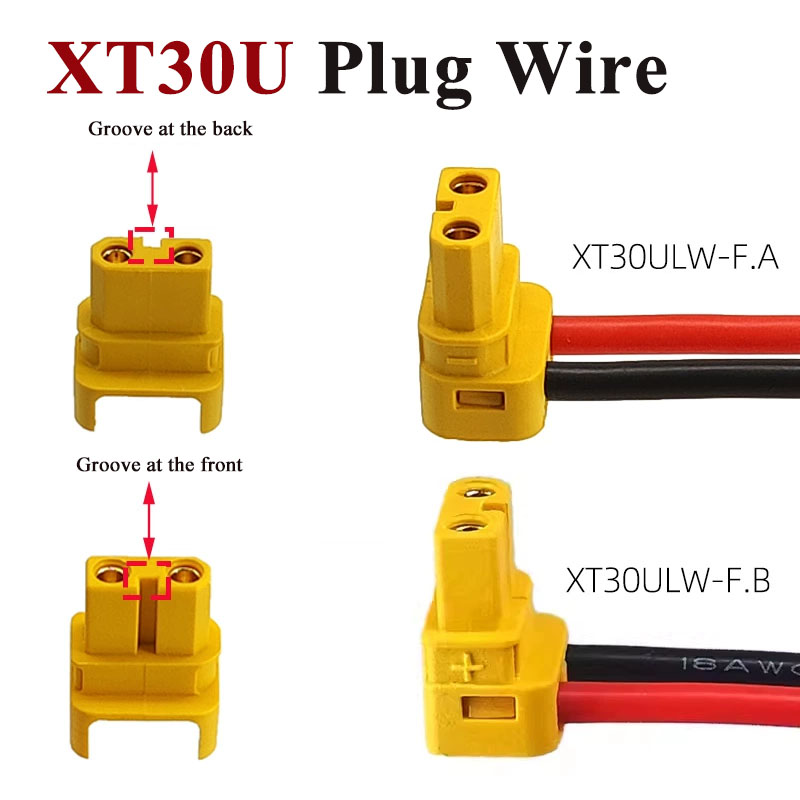 Drone Battery Connector - 엘보우 XT30U 바나나 플러그 라인 XT30ULW-F