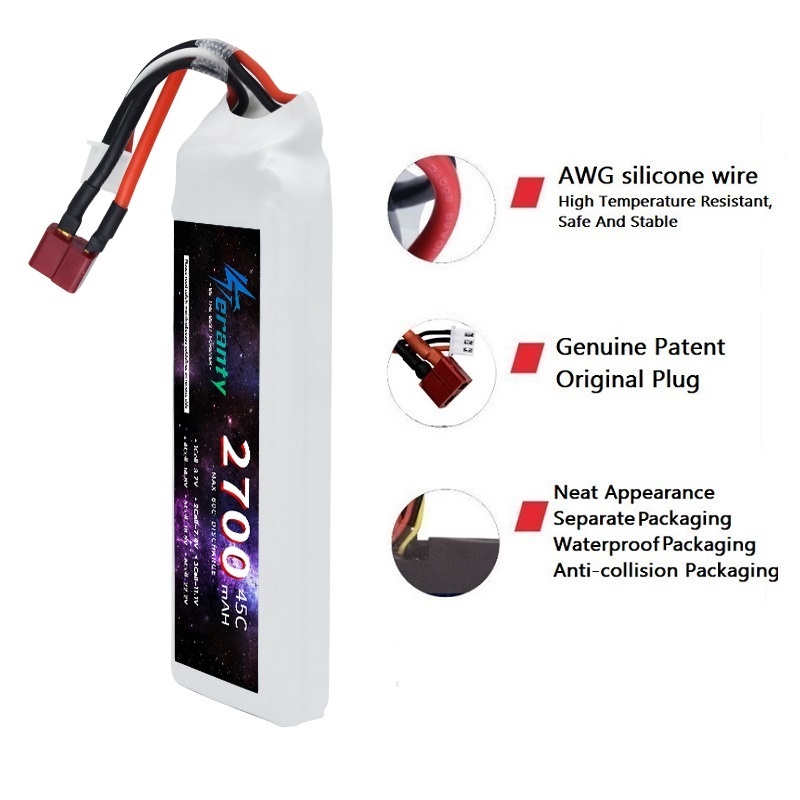 1/3PCS 2S 7.4V Lipo 배터리 2700mA - Drone Battery Connector 리뷰 및 가격